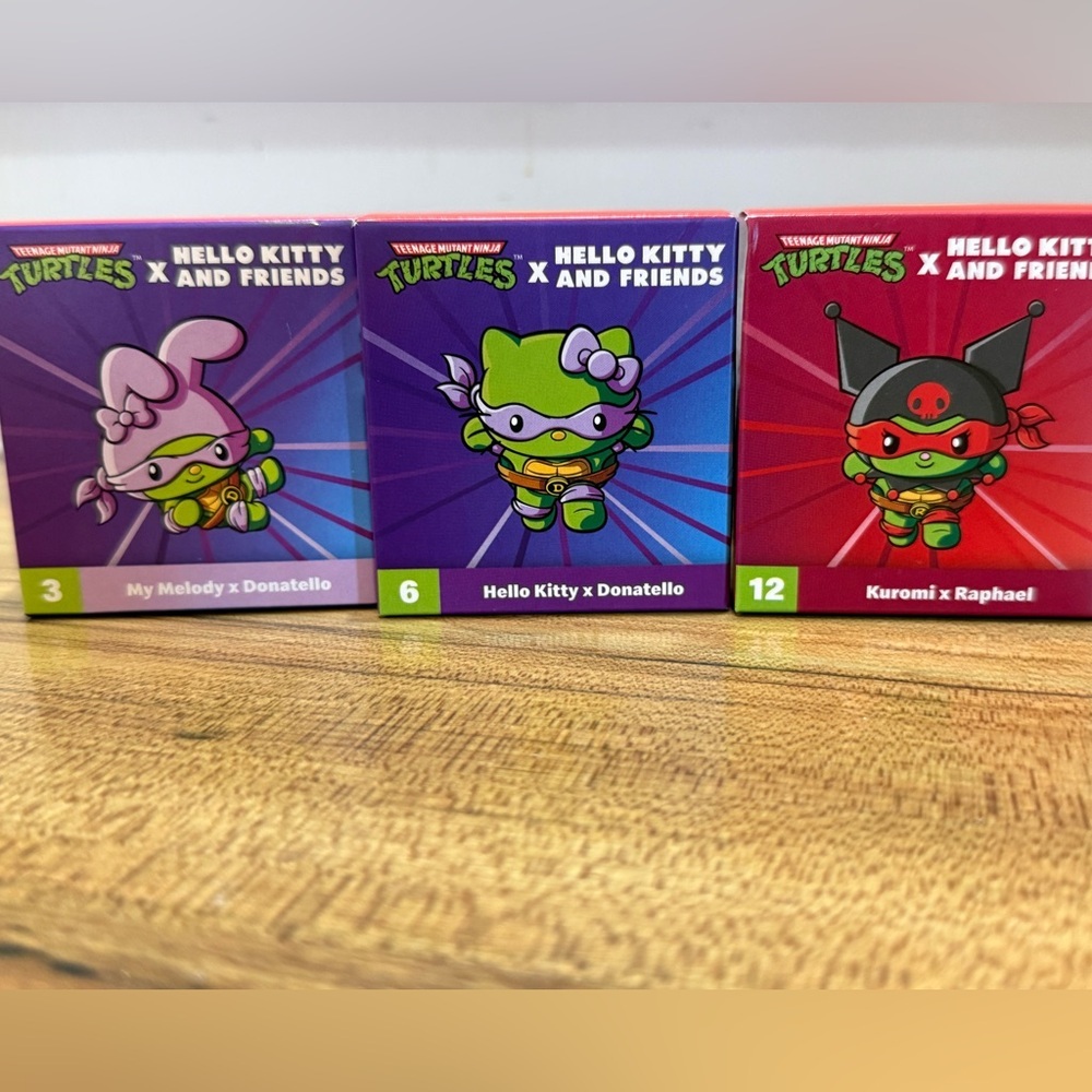 NEW Teenage Mutant Ninja Turtles x Hello Kitty Sanrio Happy Meal Toys Lot Of 3